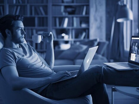 Man watching laptop