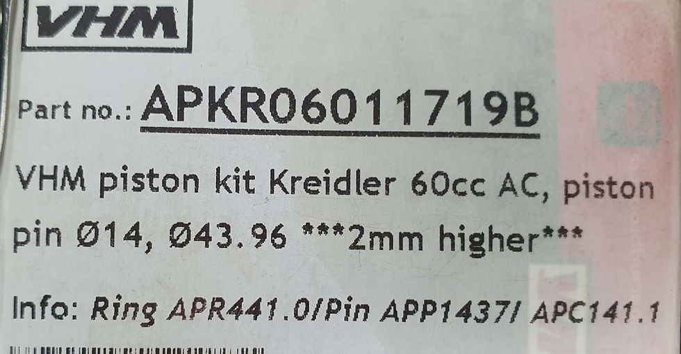 Thumbnail: VHM 43,96mm Zuiger (60Cc pen 14 2mm hoger!