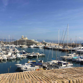 Dilbar is berthed in Antibes