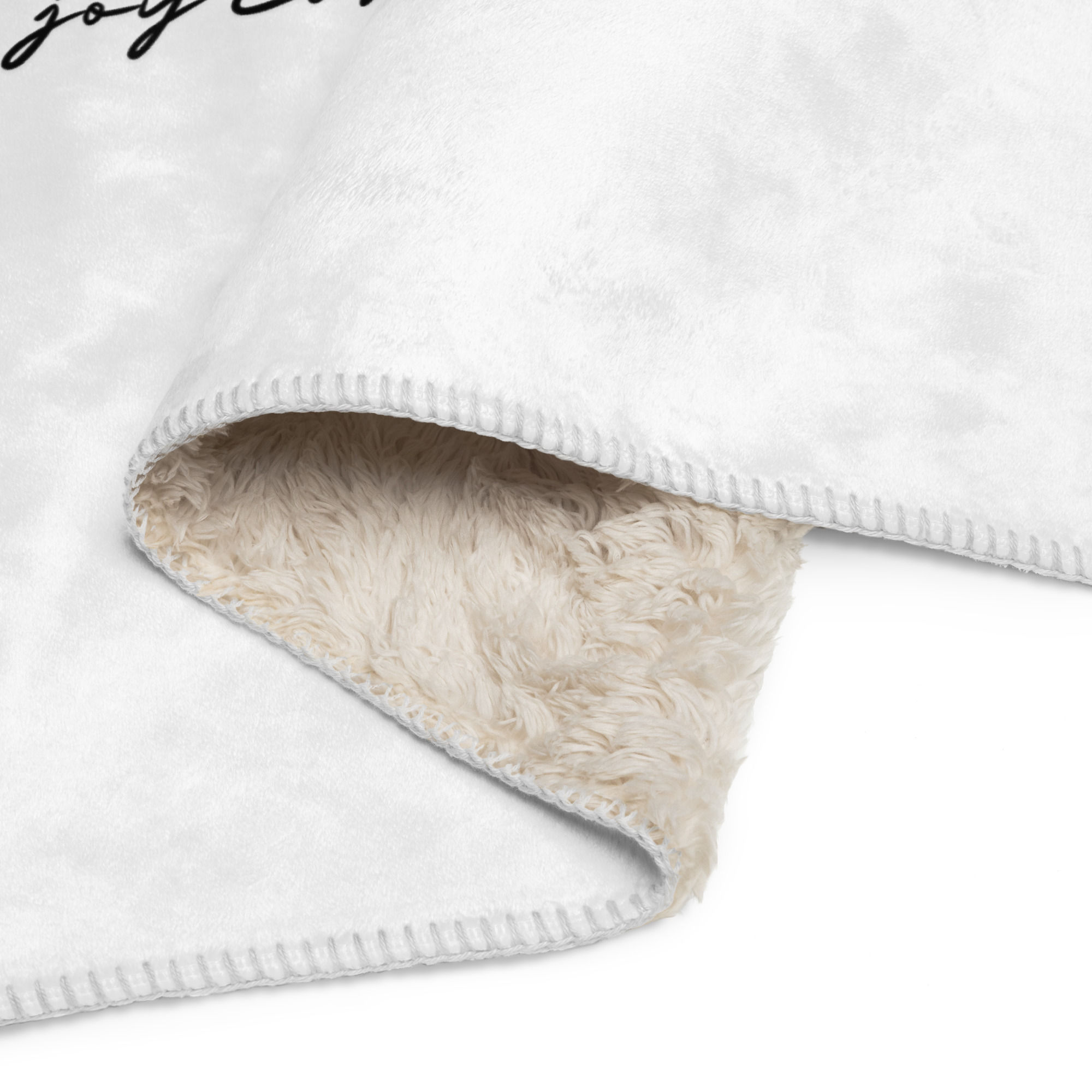 Joy Comes Sherpa blanket