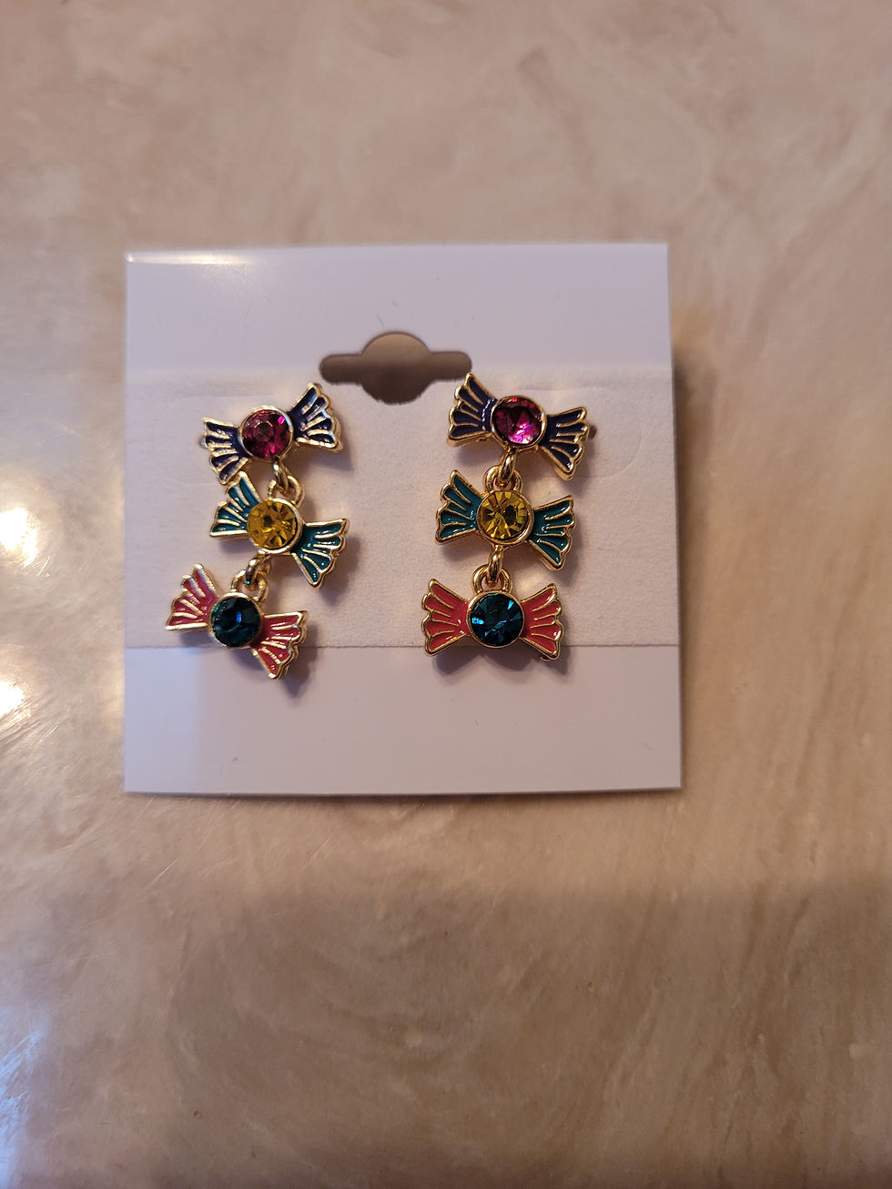 Thumbnail: Colourful candy earrings in gold tone #kidcore #cute