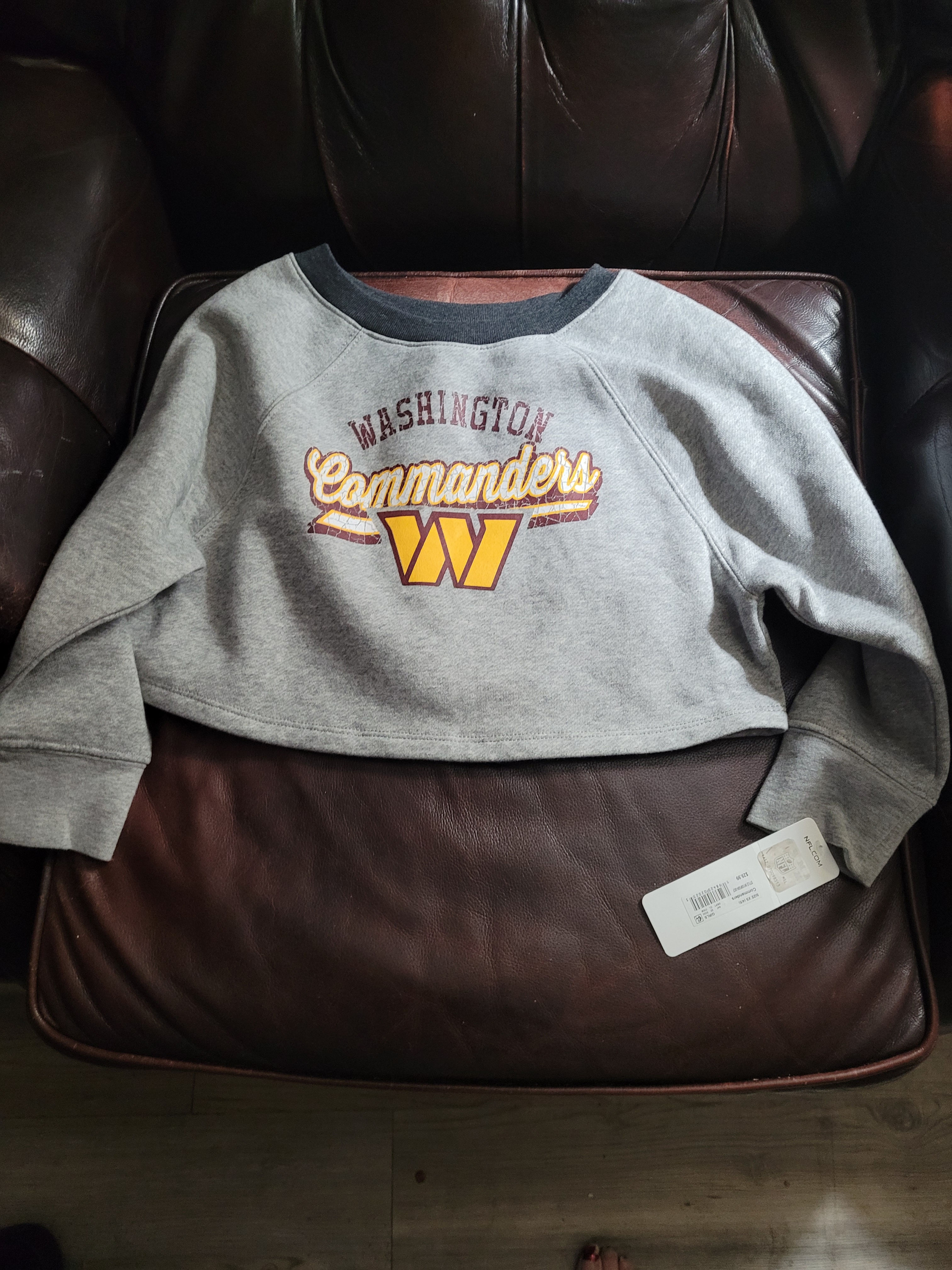 Girls NFL Washington Commanders Cropped Swearshirt Sz XS (4 - 5) 