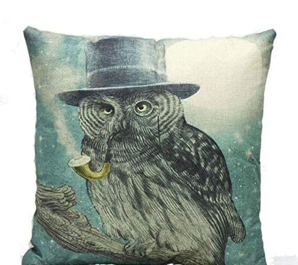 Thumbnail: Animal Owl Linen Pillowcase 16.5 x 16.5 