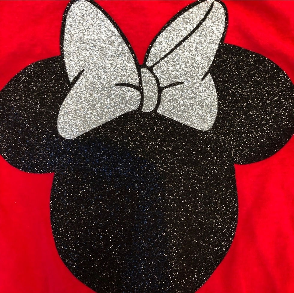 Thumbnail: Minnie Mouse Team Bride Sparkle Red Tank Top Sz XL 