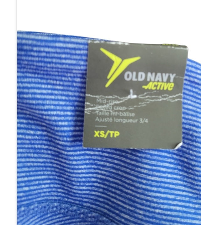 Thumbnail: Old Navy Active Mid-Rise Fitted Crop Sz XS 87% Polyester and 13% Spandex Legging