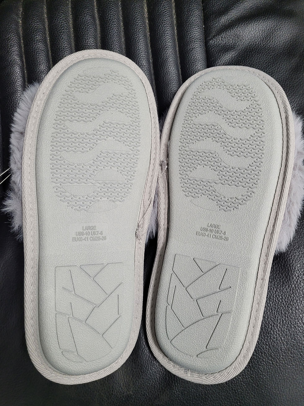 Thumbnail:  Fanture women's faux fur open-toe slippers in light gray Sz L (9 -10)