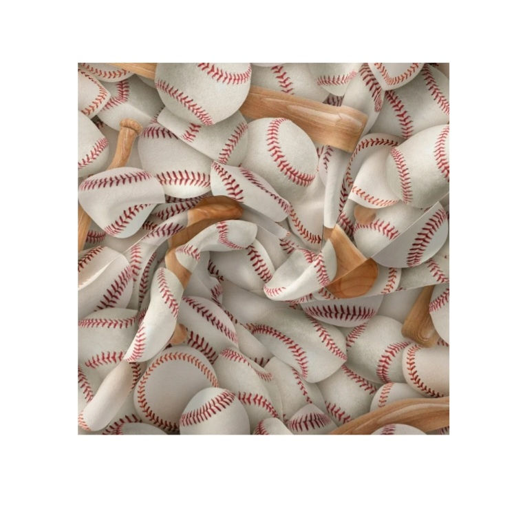 Thumbnail: David Textiles 44" x 36" 1 yd Baseball Fabric 