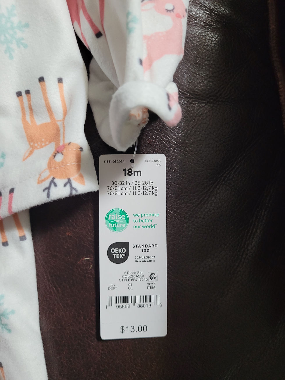 Thumbnail: Carter's Just One You® Toddler Girls' 2pc Christmas Reindeer Long Sleeve Pajama 