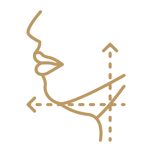 Abstract tan figure with upward arrow