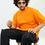 Thumbnail: Rose Orange Colour Printed Men's Oversized T-Shirt By Kyork