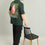 Thumbnail: Holy Spirit Printed Dark Green Oversized Puffed T-Shirt