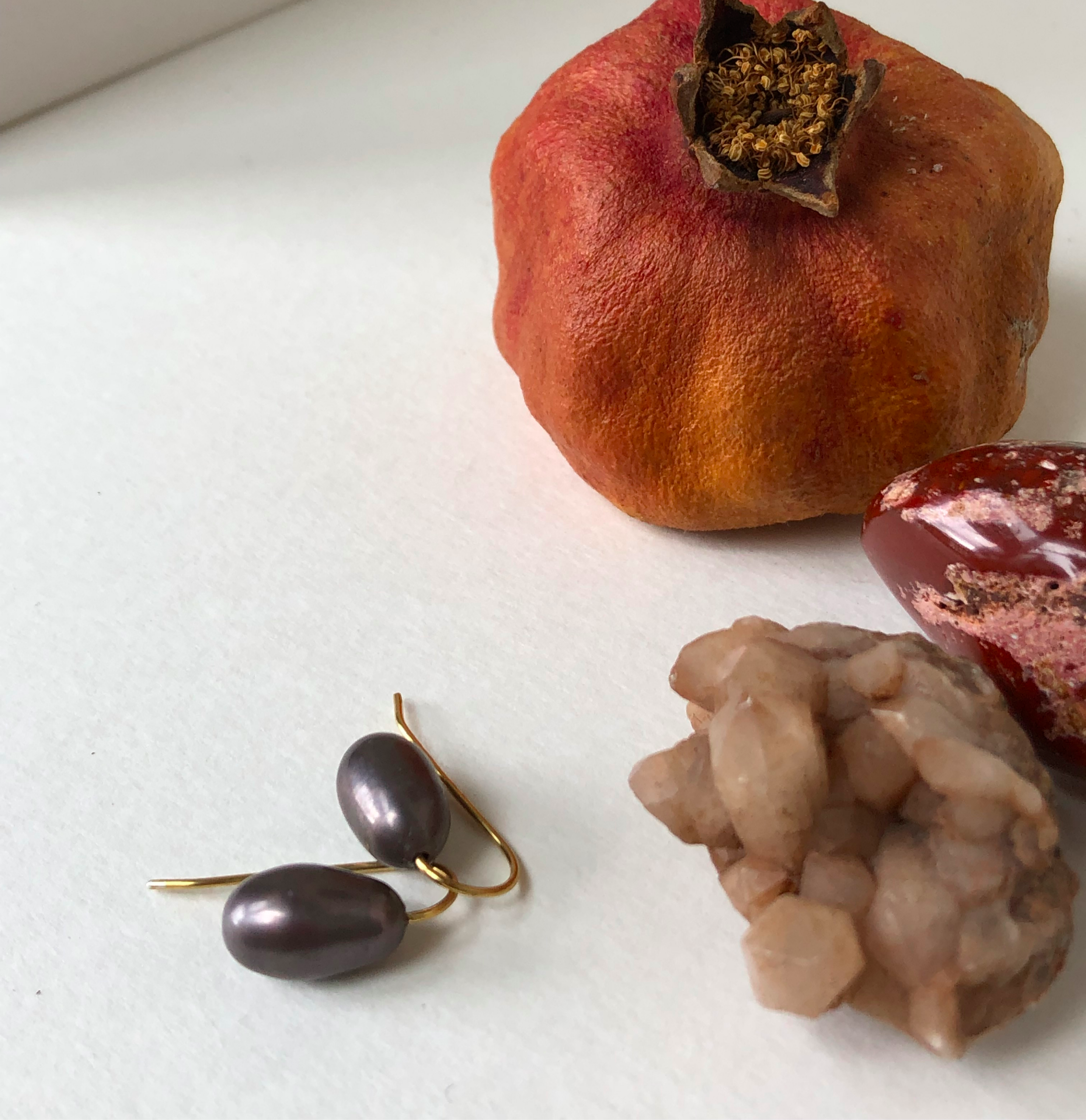 Grey Freshwater Pearl Earrings (small)