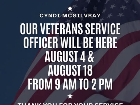 Veterans Service Officer - August Dates