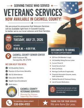 Veteran Services Now Available