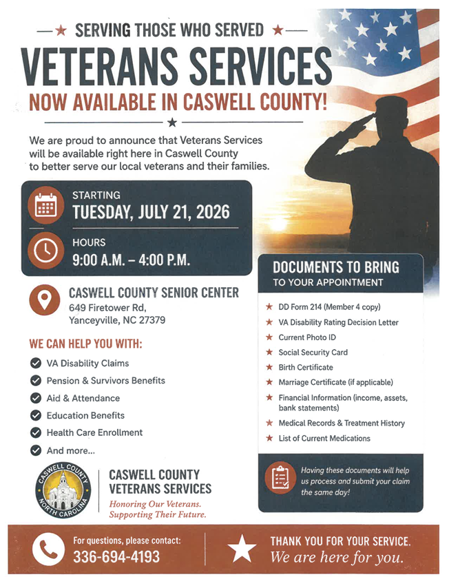 Veteran Services Now Available