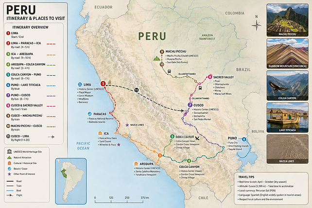 southern-peru-itinerary-map