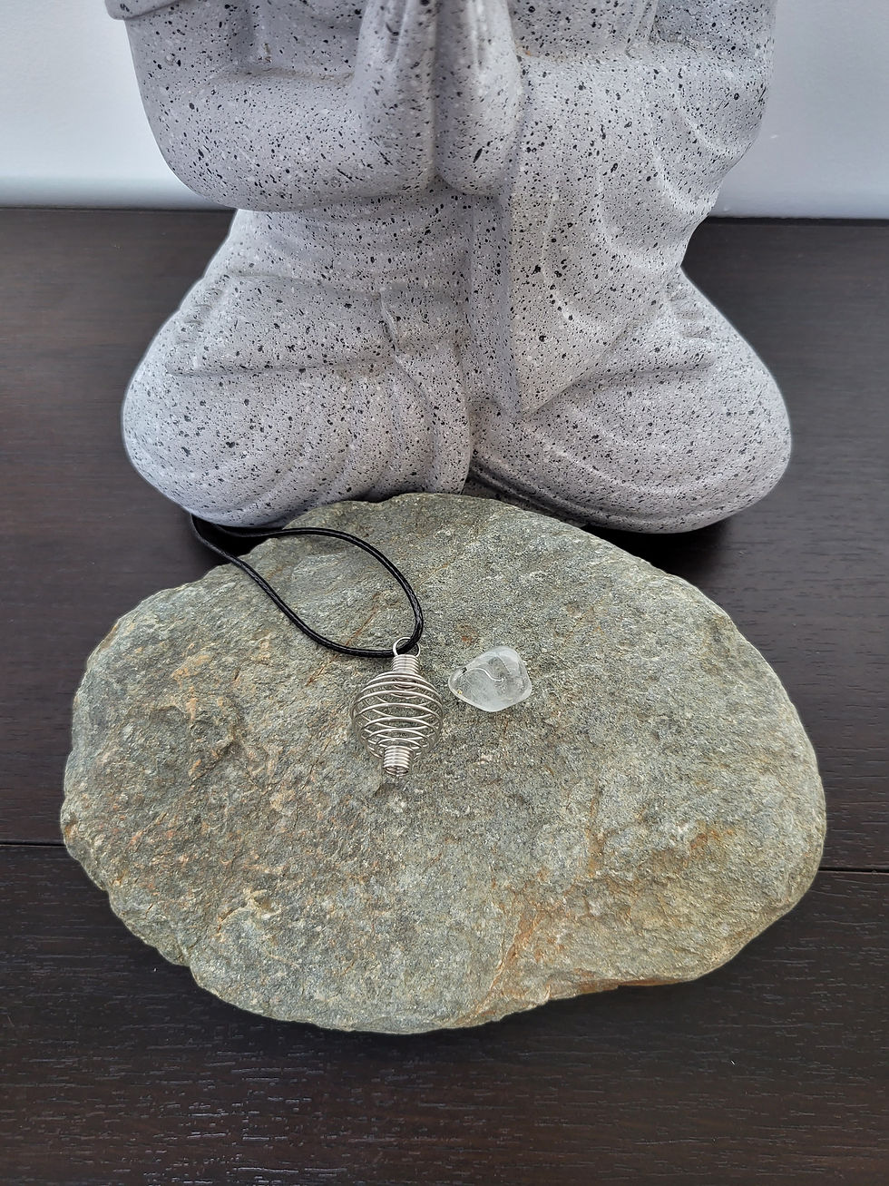 Miniature : C5 / Collier pendentif cage Topaze Bleue