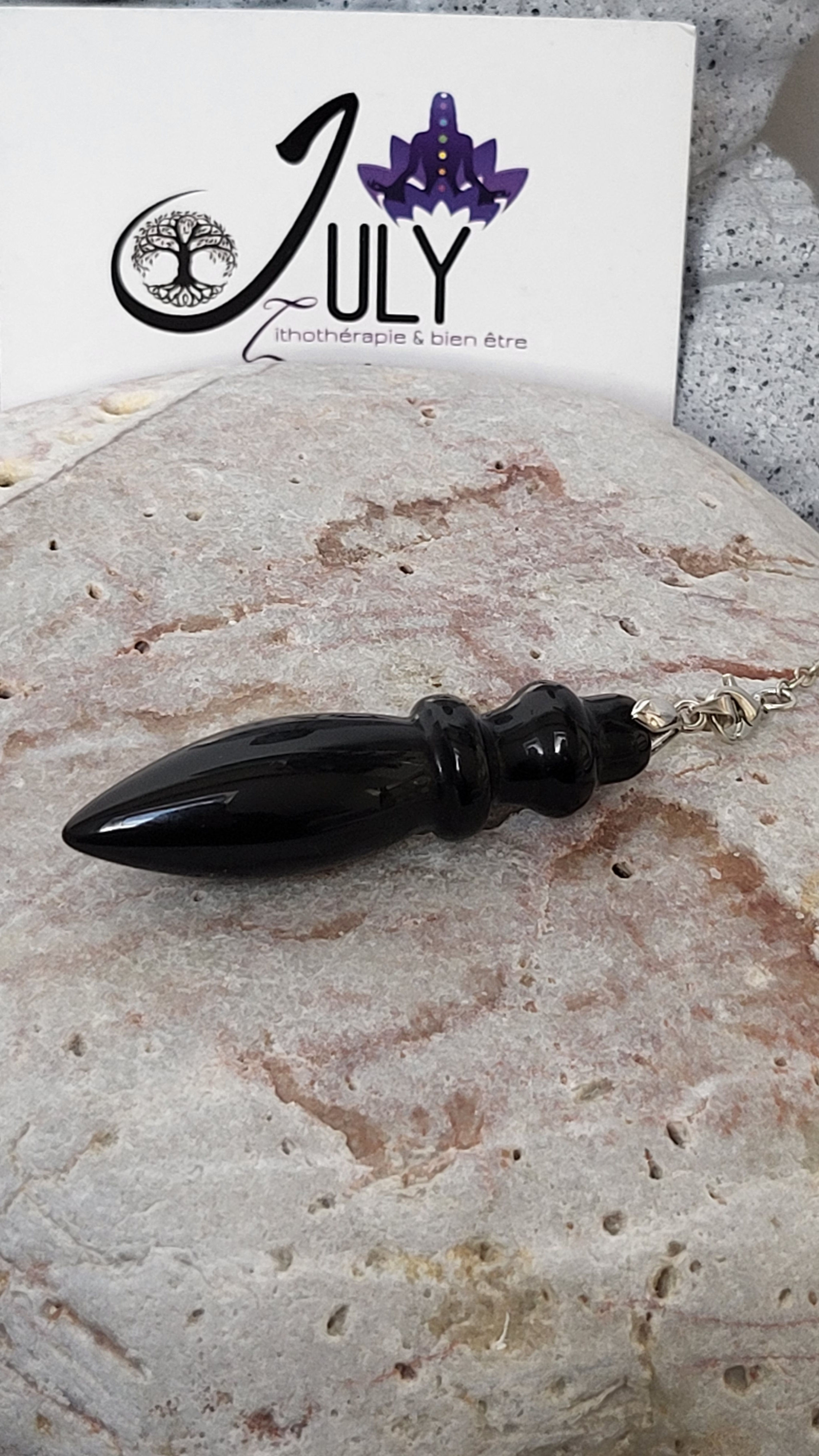 D8 / Pendule Egyptien Obsidienne Œil Céleste