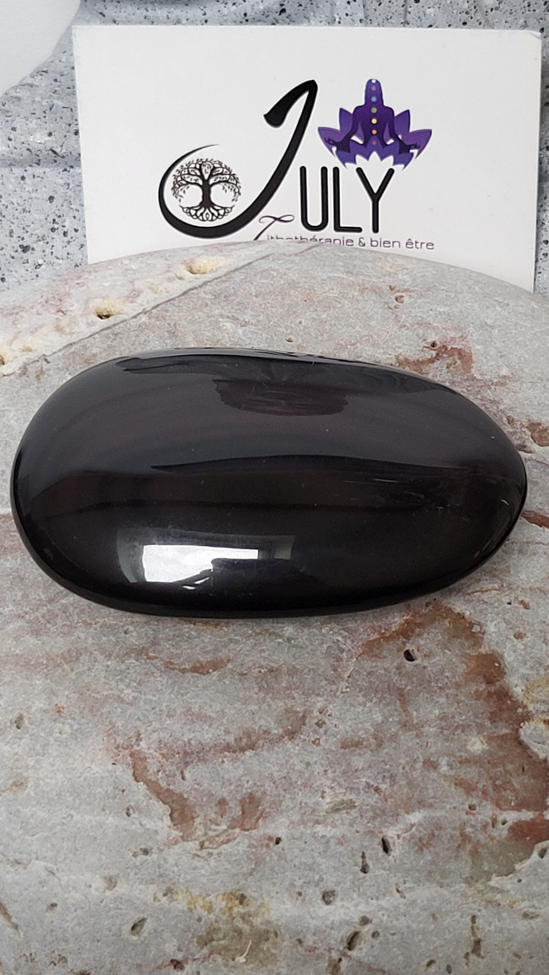 R141 / Gros Galet Obsidienne Œil Céleste