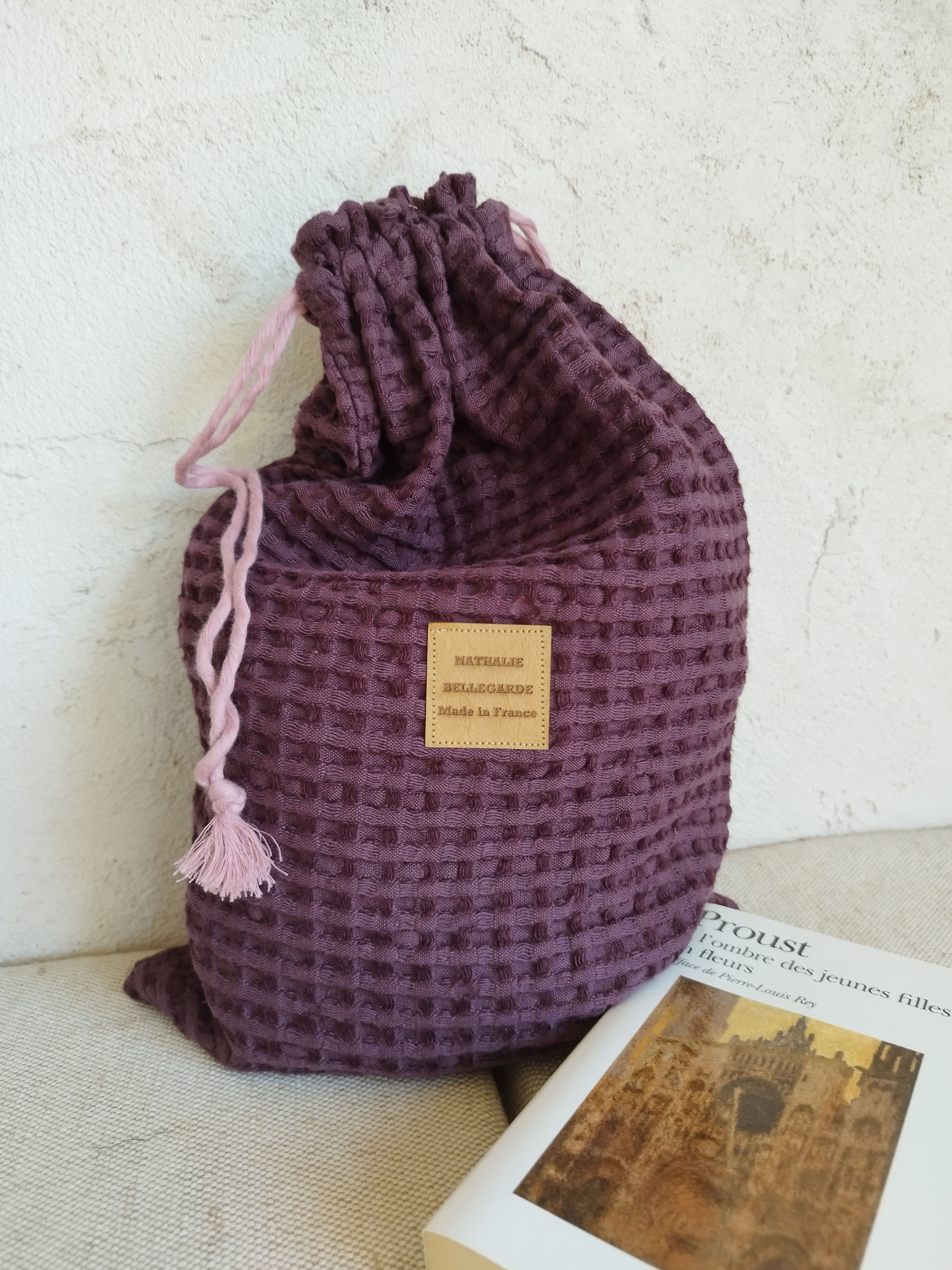 Pochon.sac de rangement violet prune