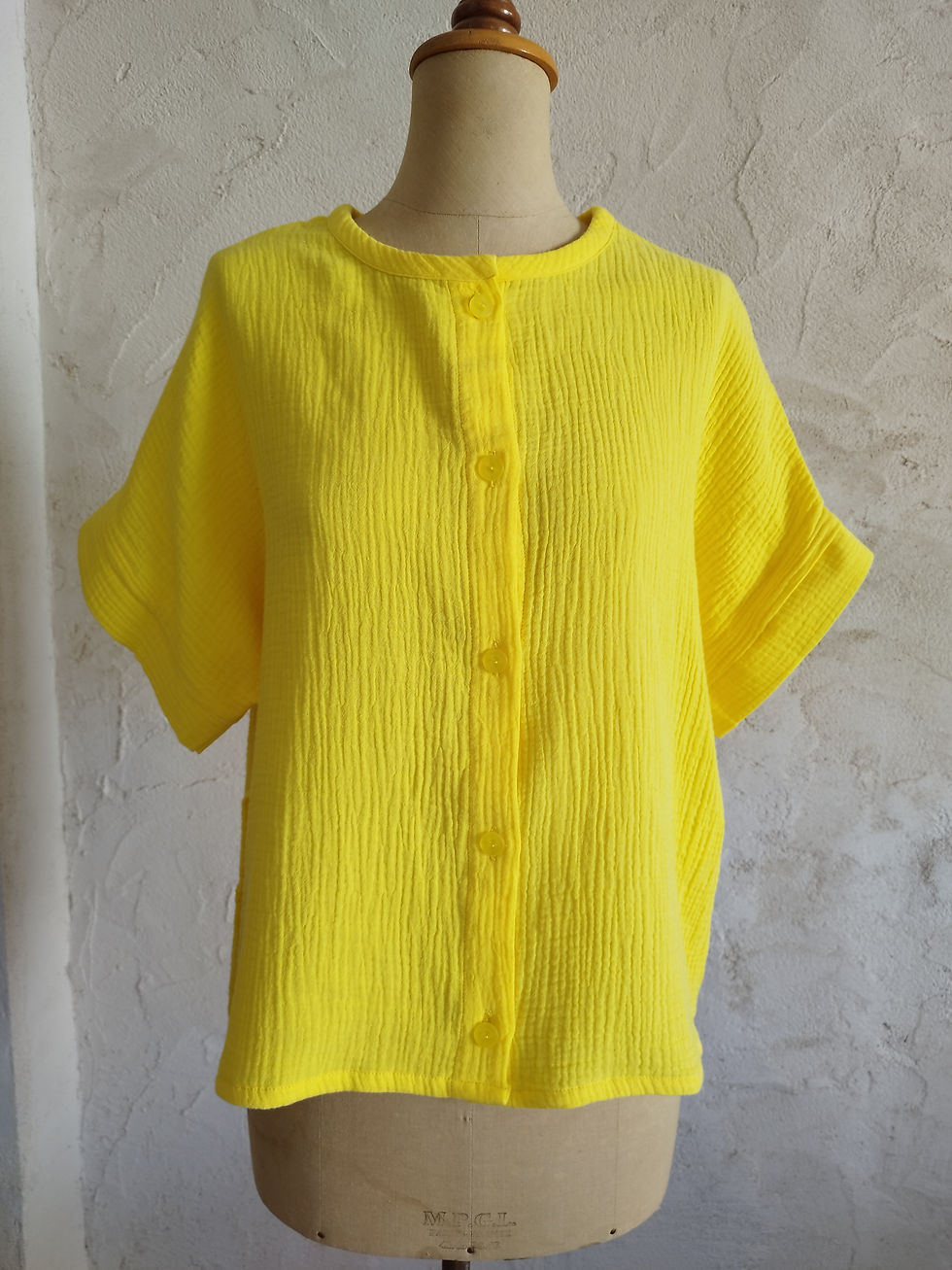 Miniature : Blouse Louise en gaze jaune paille T.M