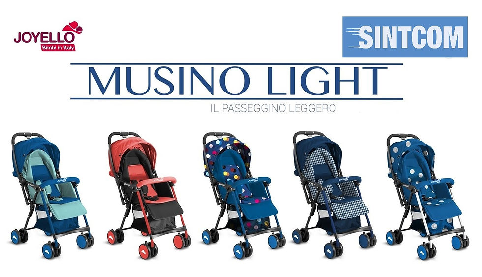 Miniatura: PASSEGGINO MUSINO LIGHT DI JOYELLO COLORE AZZURRO E BLU, spedizione gratis