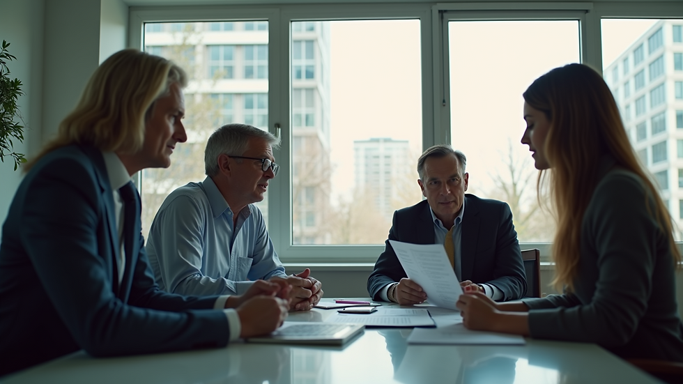Eye-level view of a small business owner discussing strategies with a team