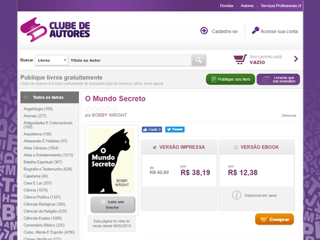 Livro Impresso "O Mundo Secreto"