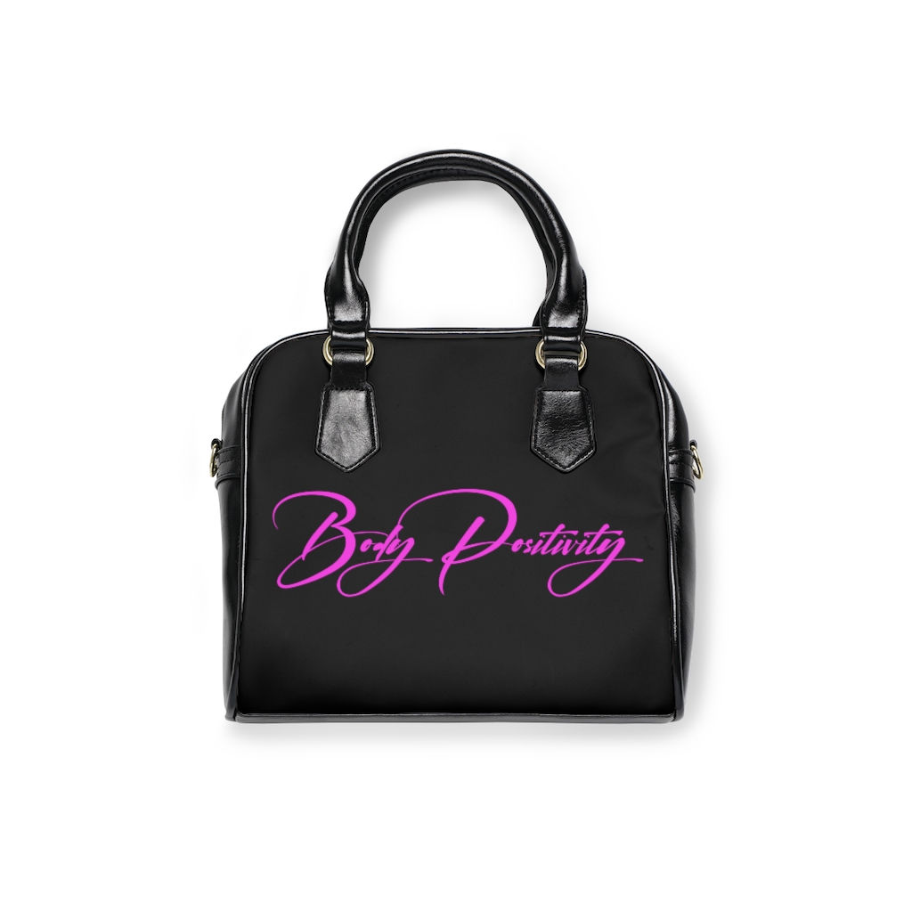 Hot Pink Script Body Positivity Shoulder Handbag