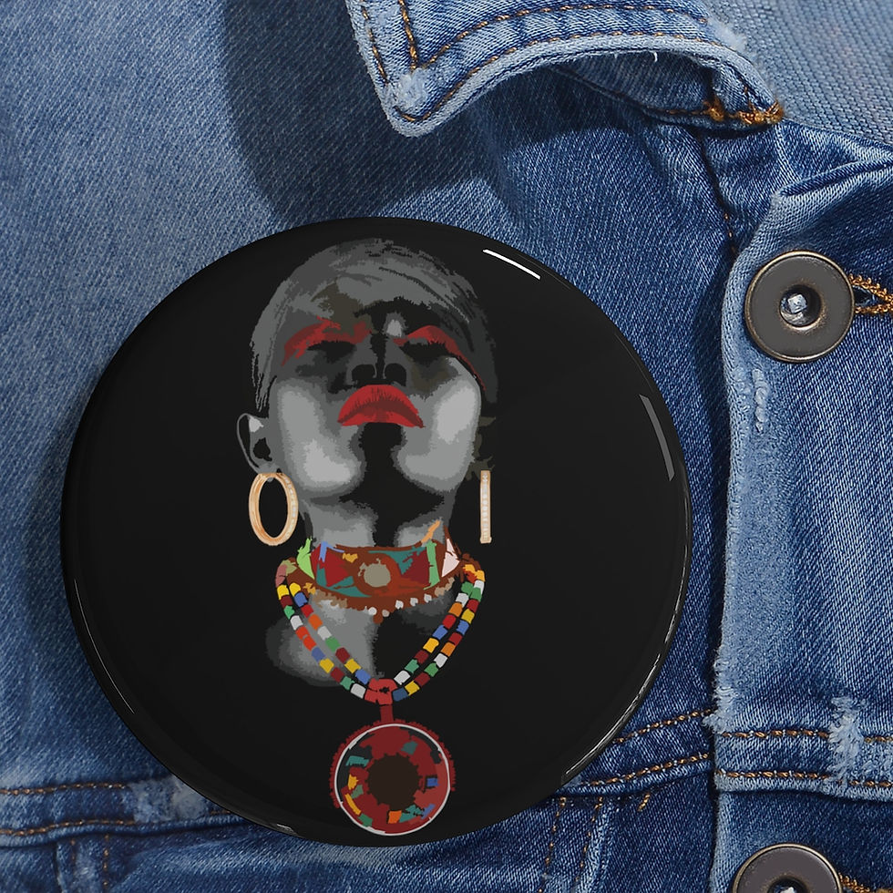 Thumbnail: African Red Lips Round Pins