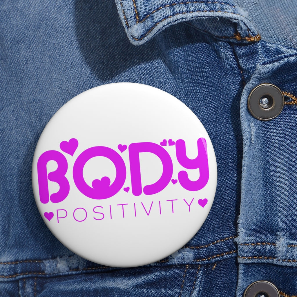 Body Positivity In Purple Custom Pin Buttons