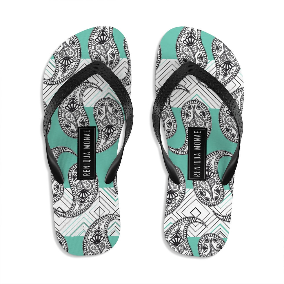 Thumbnail: Blue Paisley Unisex Flip-Flops
