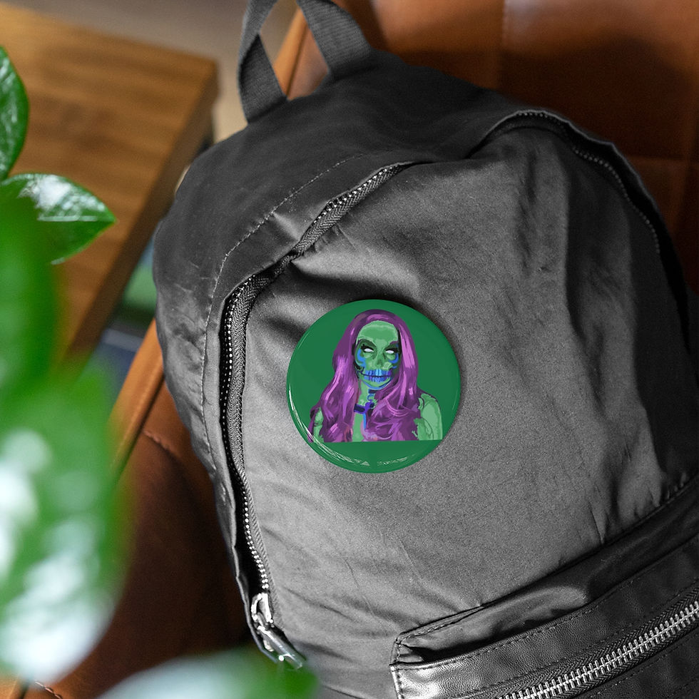 Thumbnail: Purple Hair Zombie Girlz Round Pins