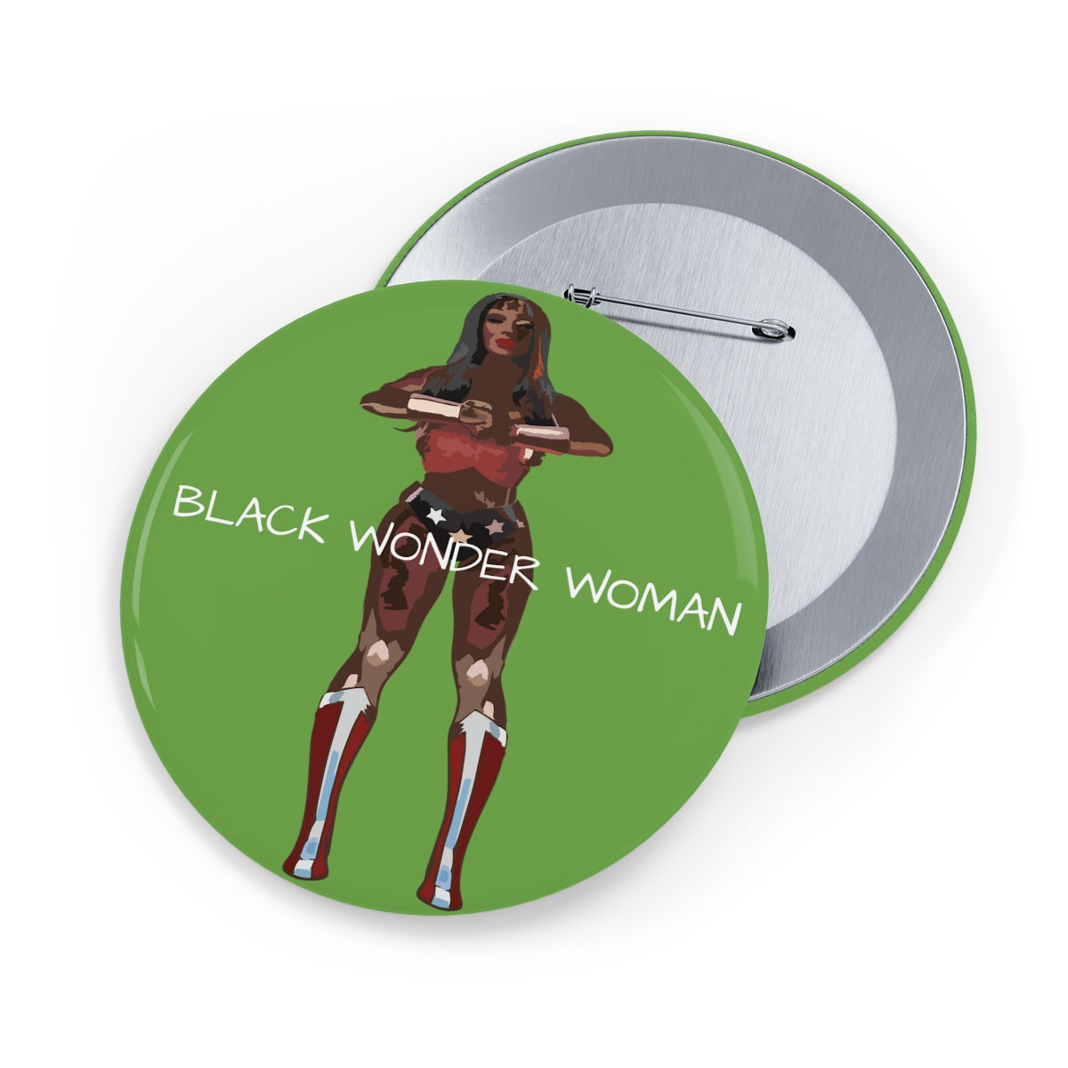 Black Wonder Woman Round Pins