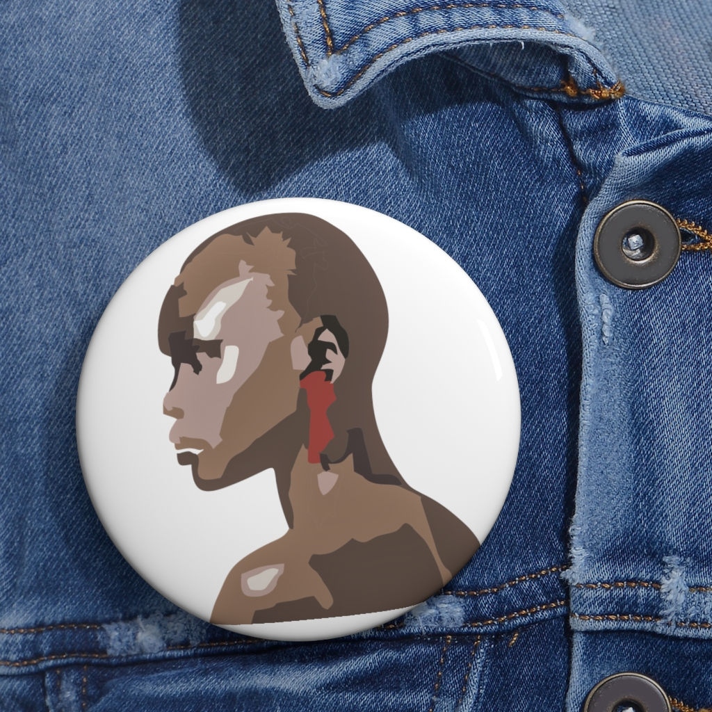 Black Woman Art In Red Custom Pin Buttons