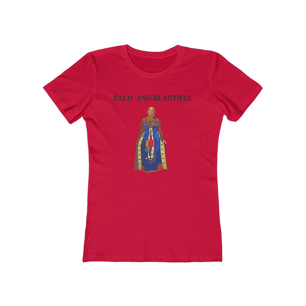 Thumbnail: Bald And Beautiful African Style Women's The Boyfriend Tee