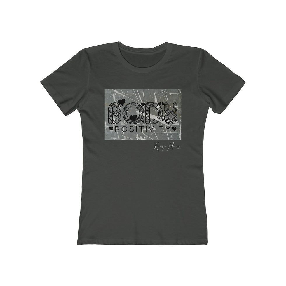 Thumbnail: Blue Body Positivity Paint Splatter Women's The Boyfriend Tee