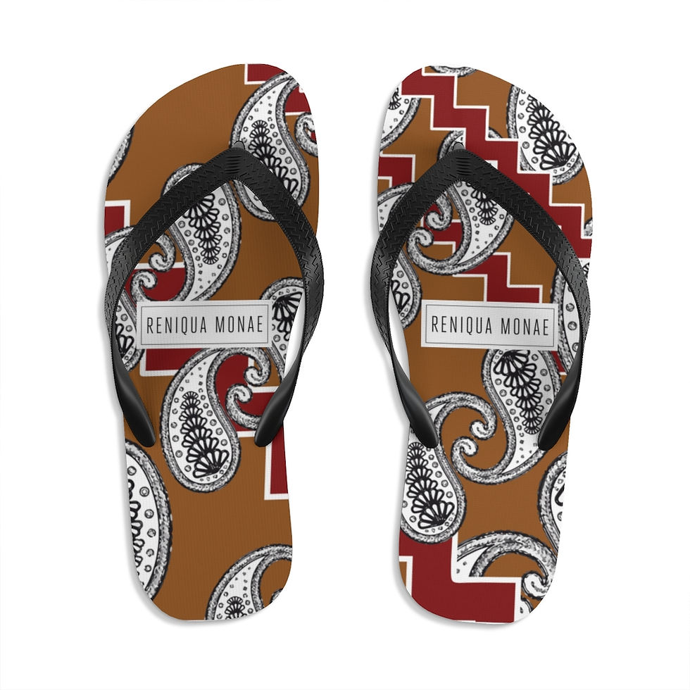 Thumbnail: Brown Paisley Unisex Flip-Flops