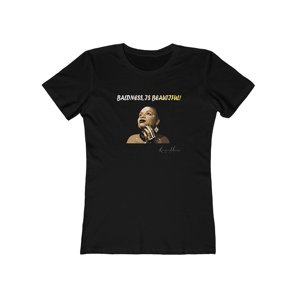Thumbnail: Bald Is Beautiful Tribal Tattoos Women's  Boyfriend Tee