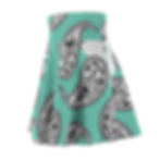 Thumbnail: Black Paisley Print Women's Skater Skirt