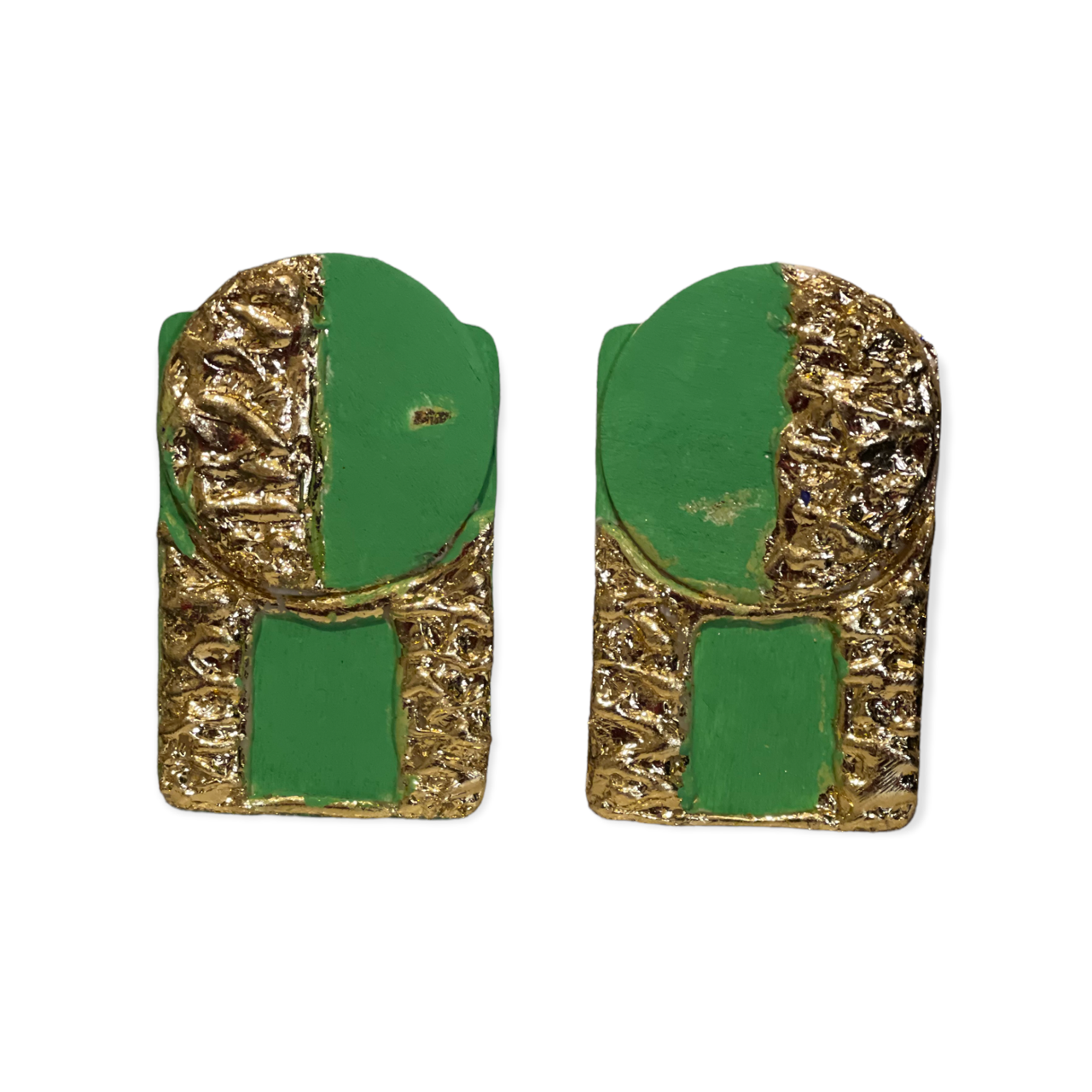 Green An Gold 90'S inspired Earrings