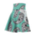Thumbnail: Black Paisley Print Women's Skater Skirt