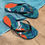Thumbnail: Blue Aztec Print Unisex Flip-Flops