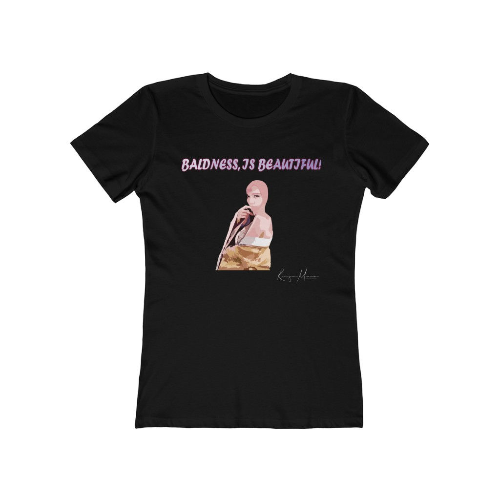 Baldness Is Beautiful In Purple Women's Boyfriend Tee