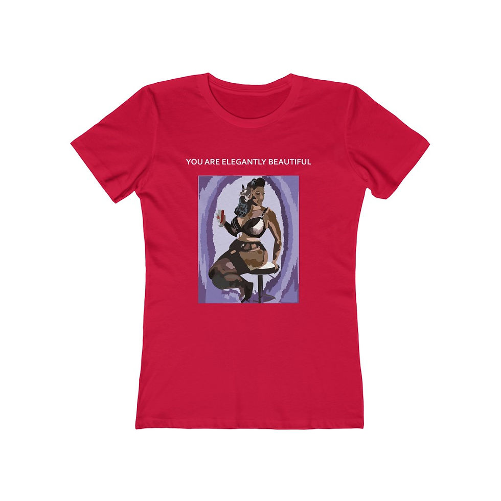 Thumbnail: Elegantly Beautiful Brown Babe Women's The Boyfriend Tee