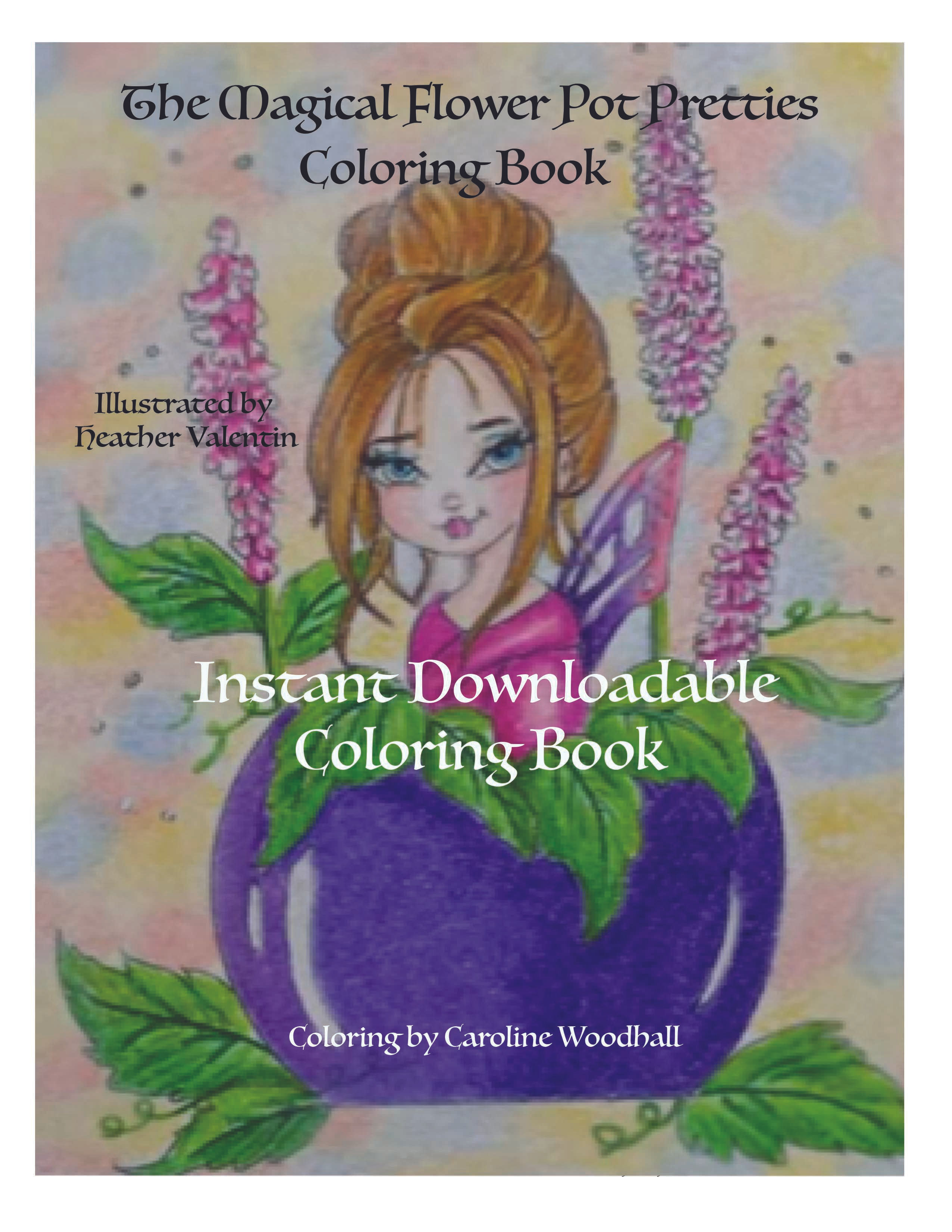 The Magical Flower Pot Pretties Instant Download Coloring Book