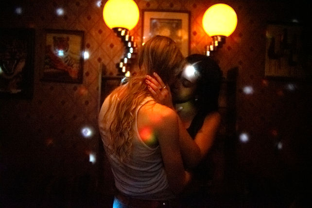 Babehouse at Joyface, NYC organized by Sarah Alers photographed by Megan Reilly. Lesbian disco night, kissing