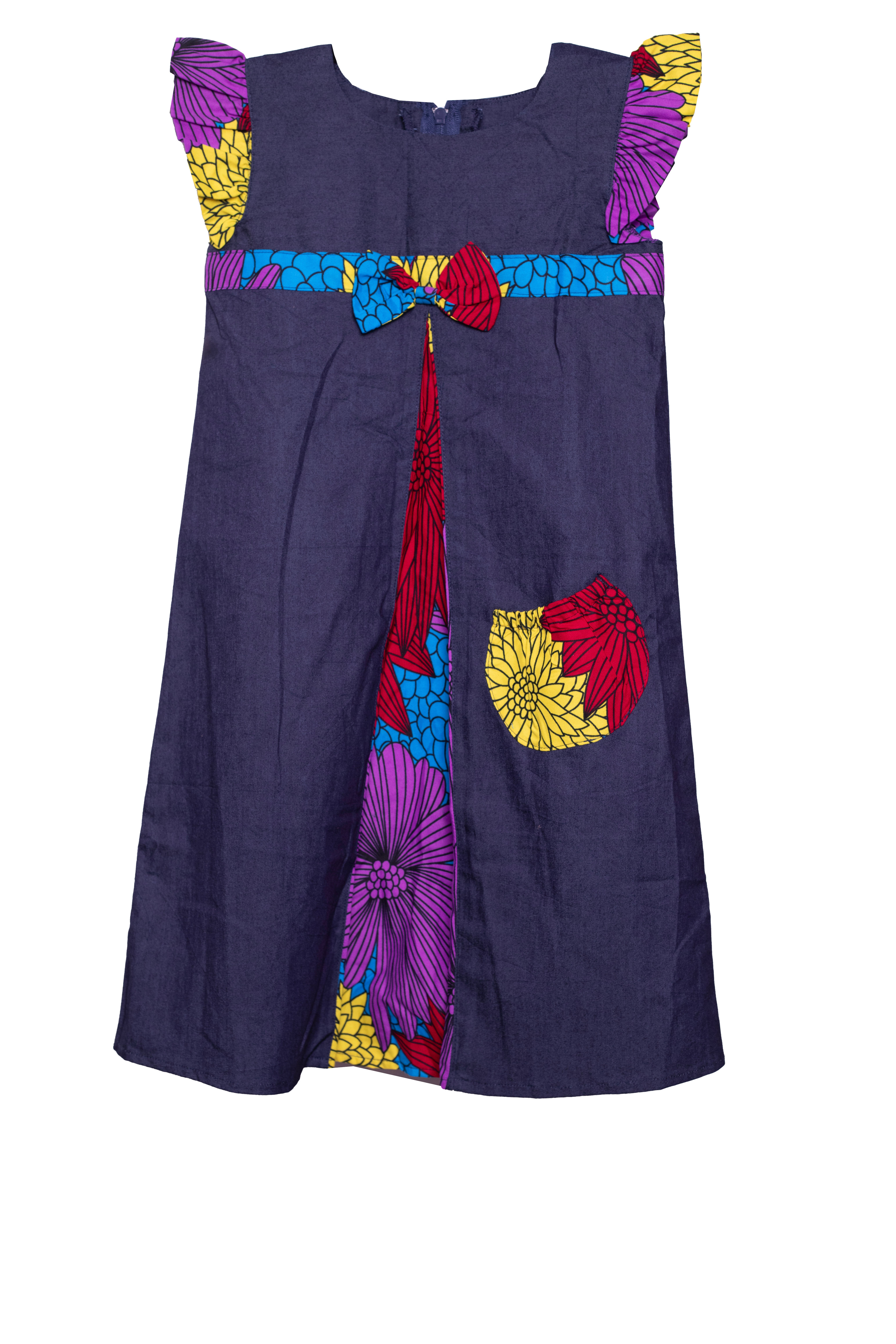 DENIM ANKARA DRESS