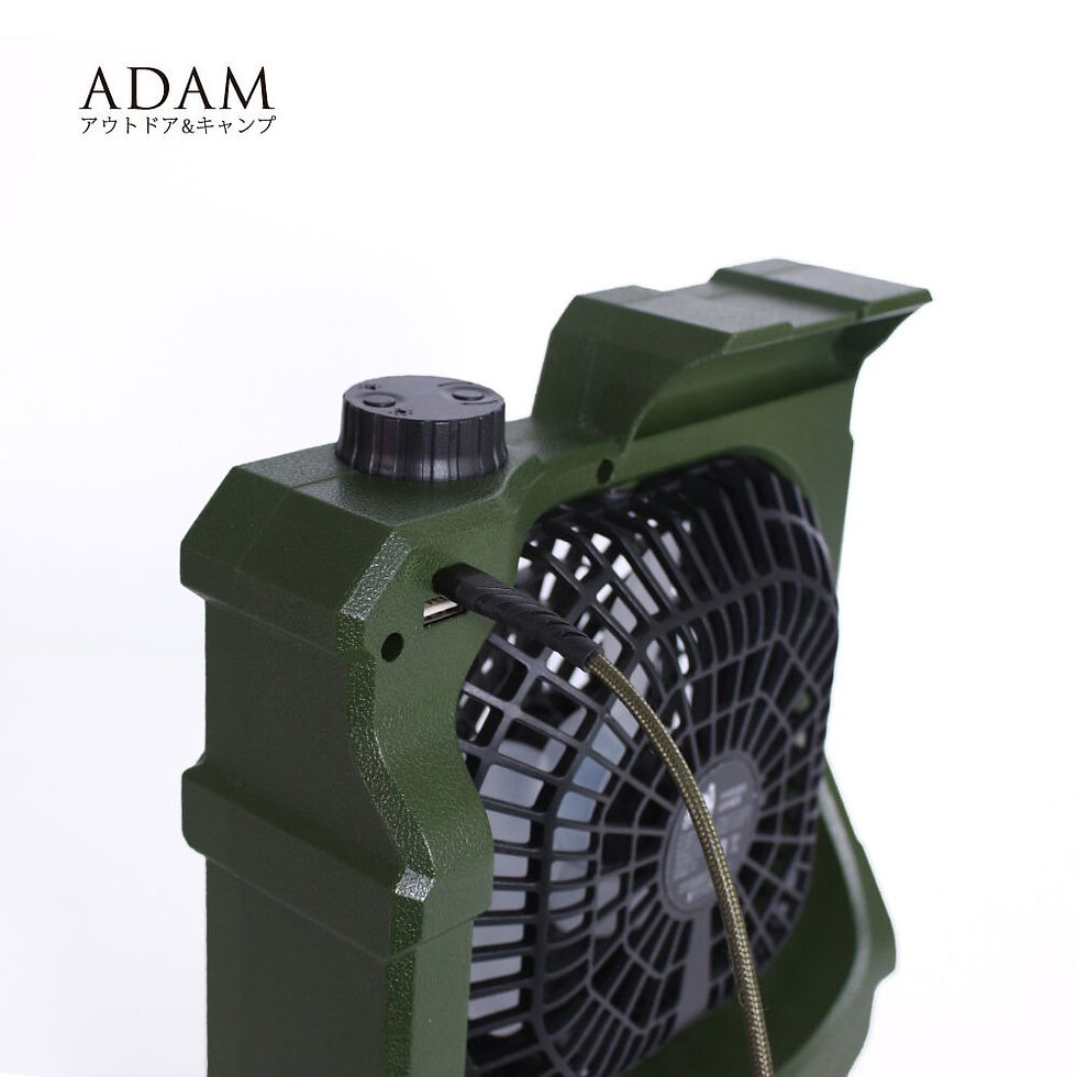 Thumbnail: 《嚮海選品🌊》ADAM 油桶型工業風充電式LED照明風扇｜炎夏の日 露營必備好物 露營美學 風扇 戶外