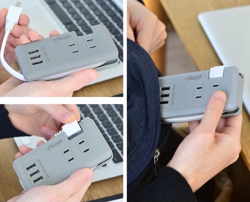 縮圖：《嚮海選品🌊》日本Sonic Utlim便攜式多功能插座(2色可擇)｜usb多用途輕量充電延長線 擴充插座